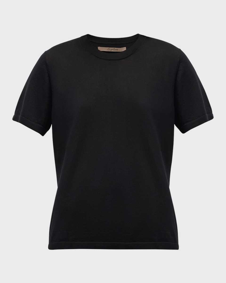 Silk Knit Easy Short-Sleeve Tee